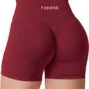YEOREO Hidden Scrunch Workout Shorts Vision Women Seamless Gym Shorts High Waist Yoga Shorts (Red, M)