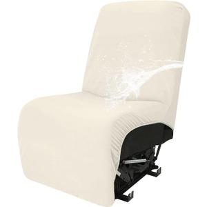 Easy-Going 100% Waterproof Recliner Cover Additional Seat Cover for Reclining Couch, Stretch Sofa Covers Washable Furniture Protector for Kids & Pets, 1 Seat, Beige