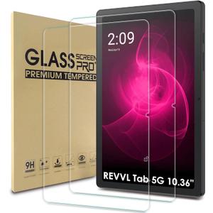 WD&CD 2 Pack Screen Protector Compatible with T-Mobile Revvl Tab 5G 10.36" 2023, Tempered Glass Film Replacement for T-Mobile Revvl Tab 5G 10.36" 2023Anti Scratch Anti BubbleHigh Definition