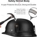 German Style Motorcycle Helmet, Retro Leather Motorcycle Half Helmet Skull Cap for Adult Men Women, Vintage Open Face Half Shell Helmet for Cruiser Scooter Chopper, DOT Approved