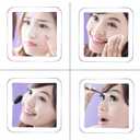 JiBen Square LED Lighted 10X Magnifying Makeup Mirror, Power Locking Suction Cup, Bright Diffused Light and 360 Degree Rotating Adjustable Arm, Portable Cordless Home and Travel Bathroom Vanity Mirror (White)