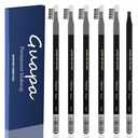 6pcs Waterproof Red Microblading Eyebrow Mapping Pencil Hard Core Peel Off Permanent Makeup Lip Tattoo Pencil (Brown)