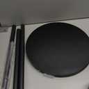 BITYODD Small Round Side Table, Black Round End Table with Storage, 2-Tier Modern Accent/Bedside Table for Living Room, Bedroom-Black