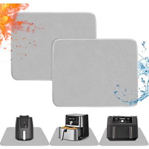 Heat Resistant Mats for Countertop - Firproof 16x20 in Heat Resistant Mats for Air Fryer - Kitchen Countertop Protector for Air Fryer, Coffee Maker, Stand Mixer, Toaster, Oven 2PCS - Grey (Gray)