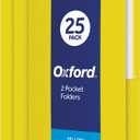 Oxford Twin-Pocket Folders, Textured Paper, Letter Size, Yellow, Holds 100 Sheets, Box of 25 (57509EE)