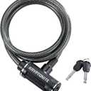 Kryptonite Parkview Bike Lock Cable, 6ft. x 12mm Braided Steel Cable Anti-Theft Security Bicycle Lock with Keys for Outdoor Equipment, Bicycles, Scooters, Fence, Gate