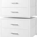 BOLUO Stackable Storage Drawers Closet Organizers and Storage Fabric White 2 Drawer Dresser for Bedroom 2 Packs Modern