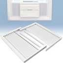 Flamorrow Window Air Conditioner Side Panels with Frame, Fits 10,000 BTU Window Air Conditioners, AC Accordion Filler Kit and Air Conditioner Curtain Replacement for Window AC Units