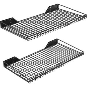 Ultrawall Wall Mounted Storage Shelf for Garage, 2 Pack Metal Shelf Rack, Heavy-Duty Wall Organizer Shelves Suitable for Shop, Shed, Garage 23.5inch x 12inch(Black)