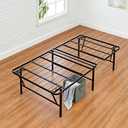 Amazon Basics Foldable Metal Platform Bed Frame, Noise-Free Mattress Foundation with Tool-Free Assembly, 18 Inches High, Sturdy Steel Frame, No Box Spring Needed, Twin Size, Black
