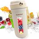 M.ani.fest Portable Blender 350ml  USB Rechargeable Mini Juicer Cup with Type-C, Upgraded Motor, Personal Smoothie Maker for Travel, White