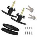 Wedelweib T-Handle for Truck Camper Shell Truck Cap Locking T-Handle with Dust Cover for Truck Canopy-2 Pack clockwise and Counter-clockwise with 4 Keys（Key Alike）