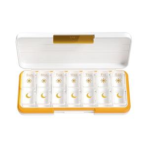 Zoksi Am Pm Pill Organizer 7 Day, Weekly Pill Box 2 Times a Day, Medicine Pill Organizer with Separate Compartment, Travel Pill Case Dispenser Portable for Vitamins, Fish Oils, Medicines(White)