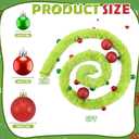 6 Feet Christmas Garland Decorations Xmas Lime Green Faux Fur Ribbon Trim with Red Green Balls Xmas Tree Winding Furry Stripe for Mantel Fireplace Decoration Indoor Outdoor Table Decor