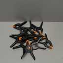 12 Pack Plastic Spring Clamps, 3.5inch Small Heavy Duty Clips for Crafts, Backdrop Stand, Woodworking, Photography Studios (Black)