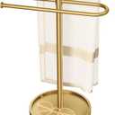 Bathroom Hand Towel Holder Stand Gold, S-Shape Countertop Towel Standing, Stainless Steel Towel Rack Bar Holds 2 Towels for Kitchen (14 inch)