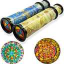 Xeehwb 2 Pack Classic Kaleidoscope Toy,Magic Rotating Kaleidoscope,Stretchable Long World Kaleidoscope,Educational Toy Kaleidoscope for Children Gifts