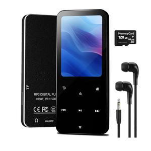 144GB MP3 Player, Bluetooth 5.2 Music Player, HiFi Sound Digital Music, Built-in HD Speaker, FM Radio, Voice Recorder, Earphones Included, MP3 Player for Friends, Kids, Students, Seniors (Black)