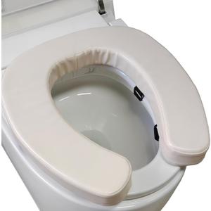 Padded Toilet Seat Cushion with 2-Inch High-Density Foam & Waterproof PU Fabric, U-Shape Padded Toilet Cushion - Secure Hook & Loop Tape, Fits Standard/Elongated Toilets (Beige)