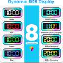 Cadmos Loud Alarm Clock for Bedrooms with Dynamic RGB Night Light,Heavy Sleepers Adults,Dual Alarm,Dimmer,USB Charger,Small Bedside Digital Clock with Led Display for Kids,Teens,Seniors (Black)