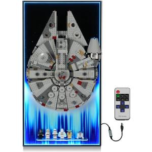 Led Light Display Wallboard Compatible with Lego Star Wars 75257 Millennium Falcon, Upgraded Wall Mounted Display with Remote Control, Adult Collectibles & Ideal Gift for Fans (Board Only)
