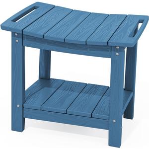 SERWALL Shower Bench, 18" Shower Stool for Inside Shower, HDPE Waterproof Shower Seats for Adults with Storage Shelf & Handles, 360 lbs Capacity- Blue