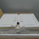 FLEXIMOUNTS 110 QT Stackable Storage Bins With Lids, Collapsible Plastic Storage Bins With Doors and Built-in Wheels For Home Dorm Closet Organizers and Storage, 3 Pack Cubes, Milky White