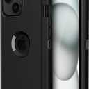 Jiunai for iPhone 15 Case, Heavy Duty Drop Protection Port Cover Screen less Dual Layer Shockproof Rugged Tough Bumper Dust Proof Phone Case Compatible with iPhone 15 6.1 inches 2023 Released - Black