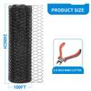 1/2 Inch Black Wire Mesh Roll - 24'' x 100' Chicken Wire Fence, 20 Gauge Hardware Cloth Poultry Netting for Garden/Animal Barrier/Rabbit/Floral/Chicken Coop/DIY Projects