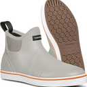 Men's Waterproof Deck Boots – 3.5mm Neoprene Ankle Rain Boots with Memory Foam Insole | Slip-On Anti-Slip Rubber Shoes for Fishing, Gardening & Boating (Sizes 7)