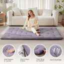 Mollydot Japanese Floor Mattress, Futon Mattress Full Size 54"x 80", 2.5" Thicken Tatami Mattress, Portable Foldable Floor Bed, Roll Up Futon Cushion, Suitable for Camping Guest Room Dormitory (Grey), Full XL