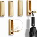 Folding Wall Hooks,4 Pack Rustproof Zinc Alloy Folding Coat Hooks,Heavy Duty Foldable Gold Wall Hooks for Hanging Clothes,Hat,Towel,Bathrobe,Key,Bag,Backpack (Gold)