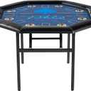 Barrington 48-in Poker Table with Folding Legs and Drink Holders for 8 Players Perfect for Game Rooms