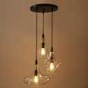 TOCHIC Glass Pendant Chandelier for Dining Room, Hanging Modern Cluster Globe Pendant Lighting Bedroom, 3 Lights Barn Ceiling Kitchen Island Light for Foyer, Hallway