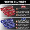 HORUSDY 8-Piece Magnetic Socket Organizer Set, Magnet Socket Holder, 1/4", 3/8", 1/2" Socket Holds 199 Pieces Magnetic Trays. (8-Piece Organizer Set)