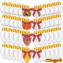 Sliner 48 Pack Christmas Fillable Ornament Balls Bulk Clear Xmas Plastic Ornaments Balls with Bow Tie and Rope for DIY Crafts Candy Christmas Party Decoration(Gold Rope)