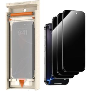 Privacy Screen Protector 3 Pack for iphone 17 Pro Max, Degradable Dust Free Cabin Easy Installation, Designed for iphone, Auto Positioning, Privacy Protection, 9H+ Hardness