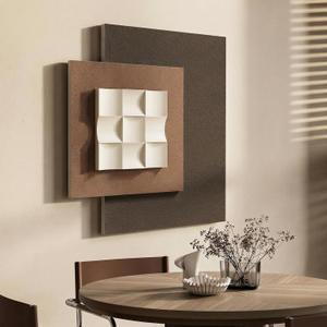 Vaskuro Extra Large 3D Wood Textured Art, Brown White, 29x31.5in, 