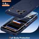 FNTCASE for iPhone 17 Pro Max Case: [Compatible with Magsafe] Solid Blue Matte 17 Promax Magnetic Phone Cover with [Full Camera Protection] [Screen Protector] Military Grade Shockproof Protective