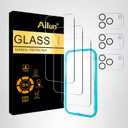 Ailun 3 Pack Screen Protector for iPhone 17 Pro [6.3 inch] + 3 Pack Camera Lens Protector with Installation Frame,Sensor Protection,Dynamic Island Compatible,Case Friendly Tempered Glass Film