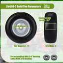 DaisyInner 2 Pcs 11x4.00-5 Flat Free Solid Smooth Tread Tire on Wheel, 3.4-4''-4.5''-5 Centered Hub and 3/4 or 5/8 Bushing, Lawn Mower Tires for Zero Turn for Lawn, Garden Turf
