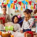 HunnmingRe 5 Pcs Cartoon Birthday Party Decorations 9.8 ft Baby Shower Decorations Happy Birthday Banner Tassel Triangle Flags Banners Felt Pom Pom Balls Garland for Holiday Outdoor Indoor Tree