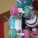 SULIFEEL Rainbow Unicorn 4 Size Adjustable Light up Roller Skates for Girls Boys for Kids (Small - Little Kid)