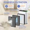 HAP602 Replacement Filter for ECOSELF HAP602/HAP602WF Air Purifier,3 in 1 High-Efficient H13 True HEPA with Acticated Carbon Filtration for Home,4 Pack