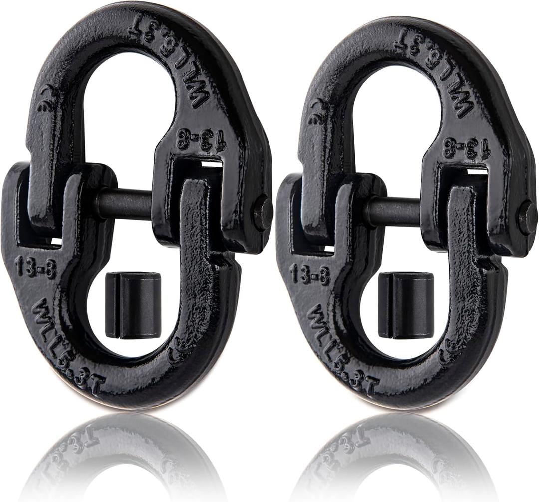 Hammerlock Safety Chain Connector, 1/2 Hammerlock Coupling Link, Tow Hitch Safety Chain Hammerlock Connector Link, 1/2 Inch Tow Hitch Safety Chain Connector Link Hammerlock Grade 80, 12000 Lbs Loading