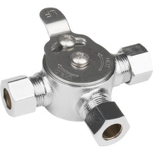 WHK Water Mixing Valve Hot Cold Water Mixer, Inlets and Outlet is 3/8"Inch by Compression Connection on Sink to Adjust Water Tempture(Lead-Free Brass)