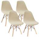Bifaunvogel Shell Chair Covers Velvet Mid Century Modern Dining Chair Covers Stertch Dining Room Shell Side Chair Slipcovers Lounge Armless Chairs Covers for Kitchen Dining Room Set of 4 Beige
