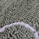 Chenille Bath Rug Entrance Door Mat Chenille Door Mat Outdoor Nonslip Dog Mat Bathroom Rug Bath Mat(Green)