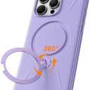 TORRAS 360 Spin Stand for iPhone 16 Pro Case, Fit for Magsafe, Hard PC Mil-STD Protective Scratch-Resistant Case for iPhone 16 Pro Phone Case, Ostand Spin, Violet Purple, 6.3 inch