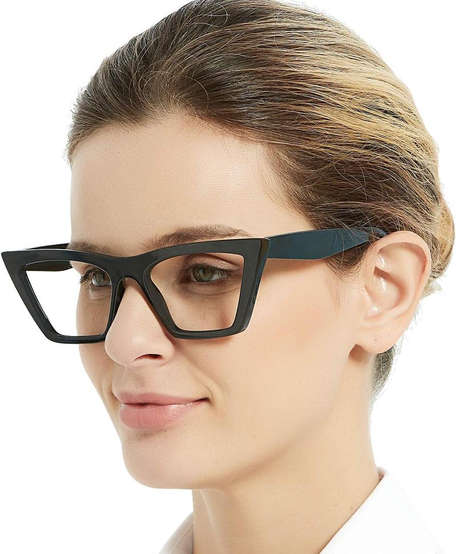 OCCI CHIARI Wide Reading Glasses Women Cat Eye Readers with Spring Hinge